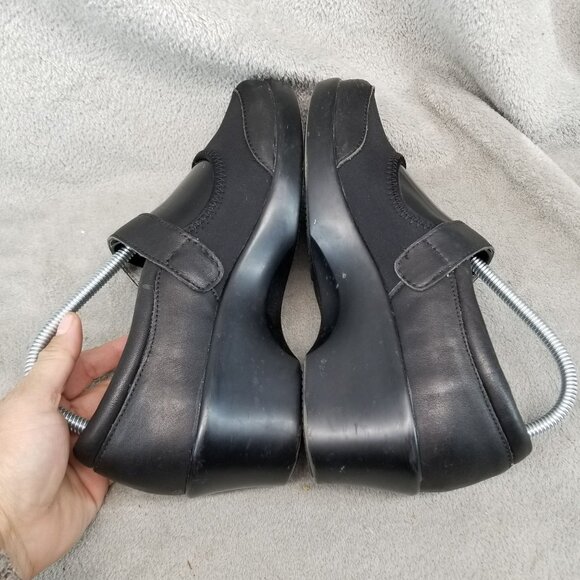 Alegria Shoes Womens EU 38 US 8-8.5 Maya Black Leather Mary Jane Clogs - Picture 7 of 13